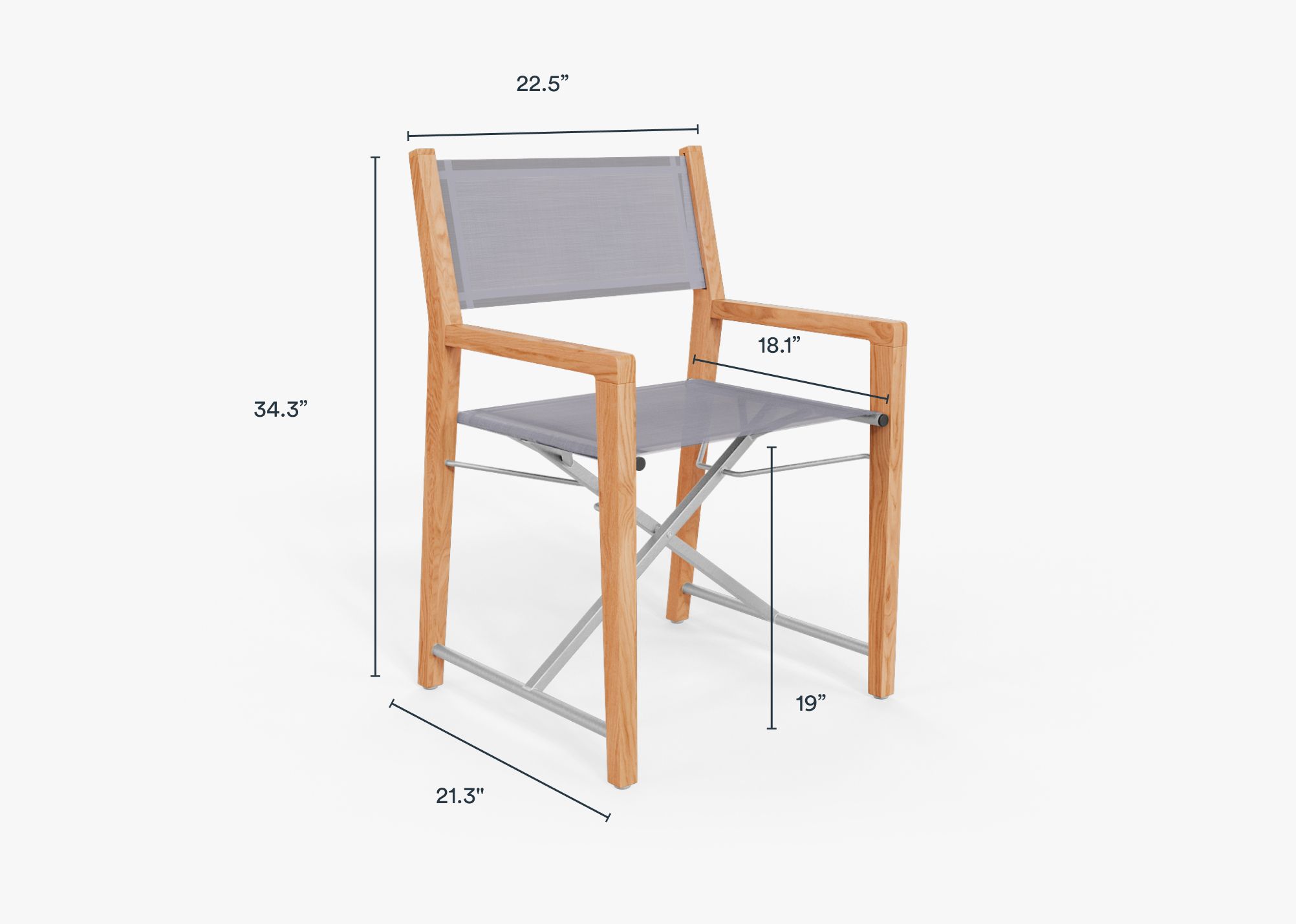 Teak Outdoor Dining Director s Chair Set of 2 Gray Outer