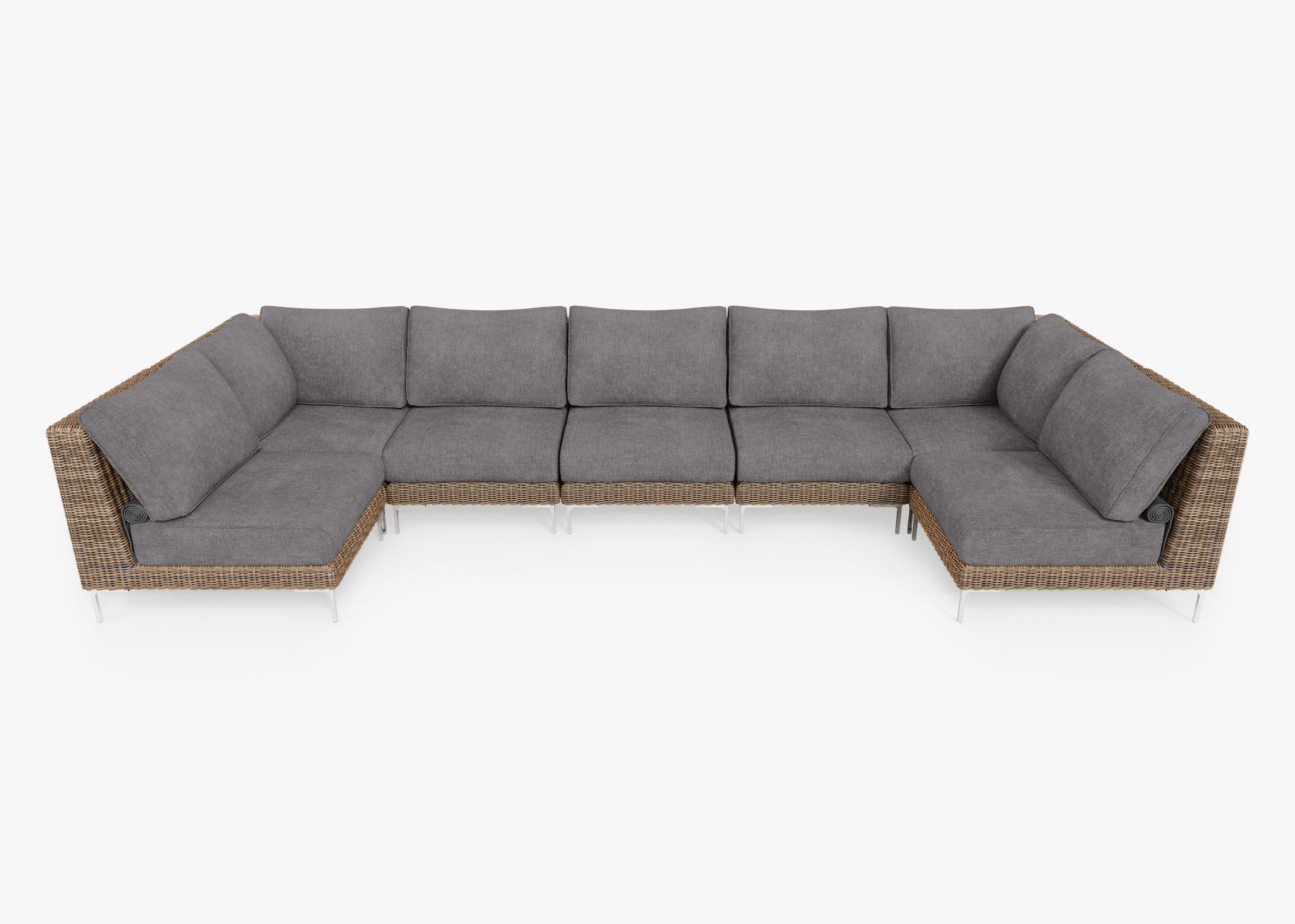 Brown wicker 2024 outdoor sectional