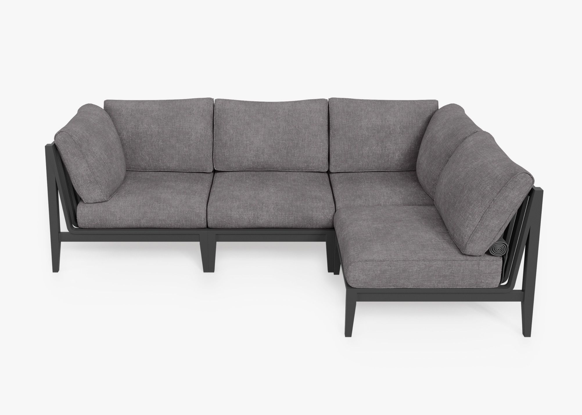 Outdoor sectional with black cushions hotsell