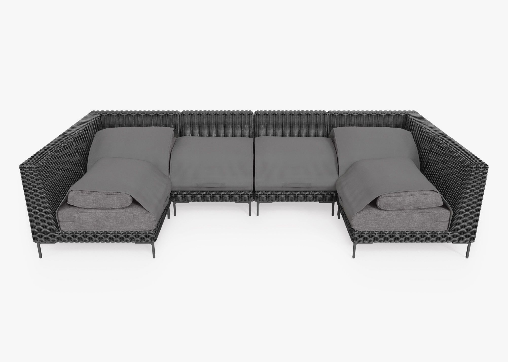 Outdoor black sectional sale