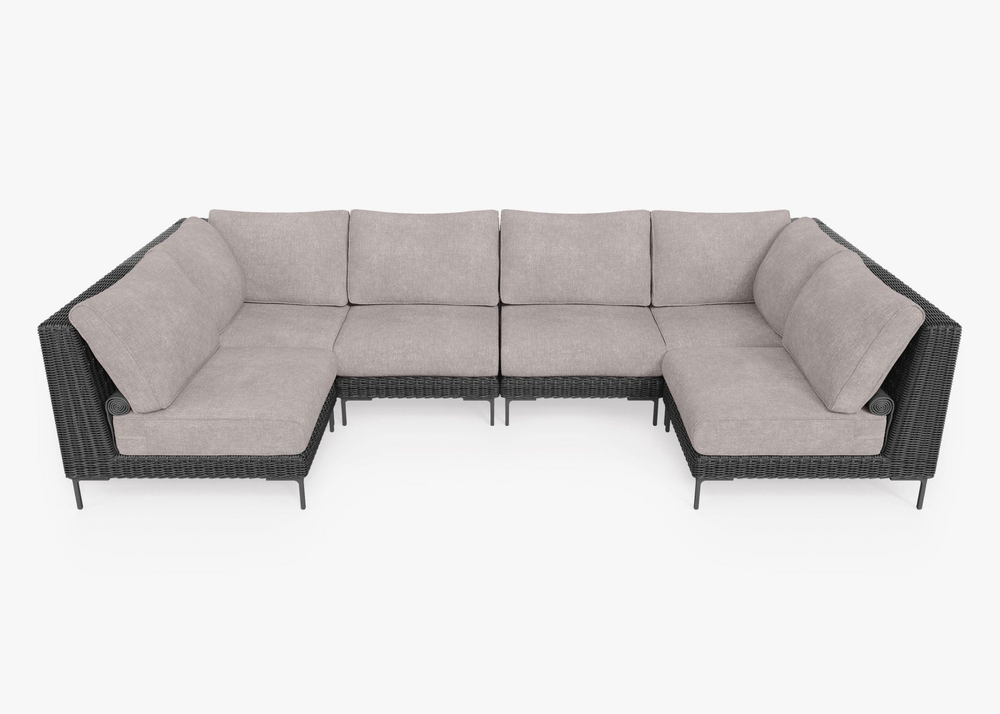 Black wicker sale couch outdoor