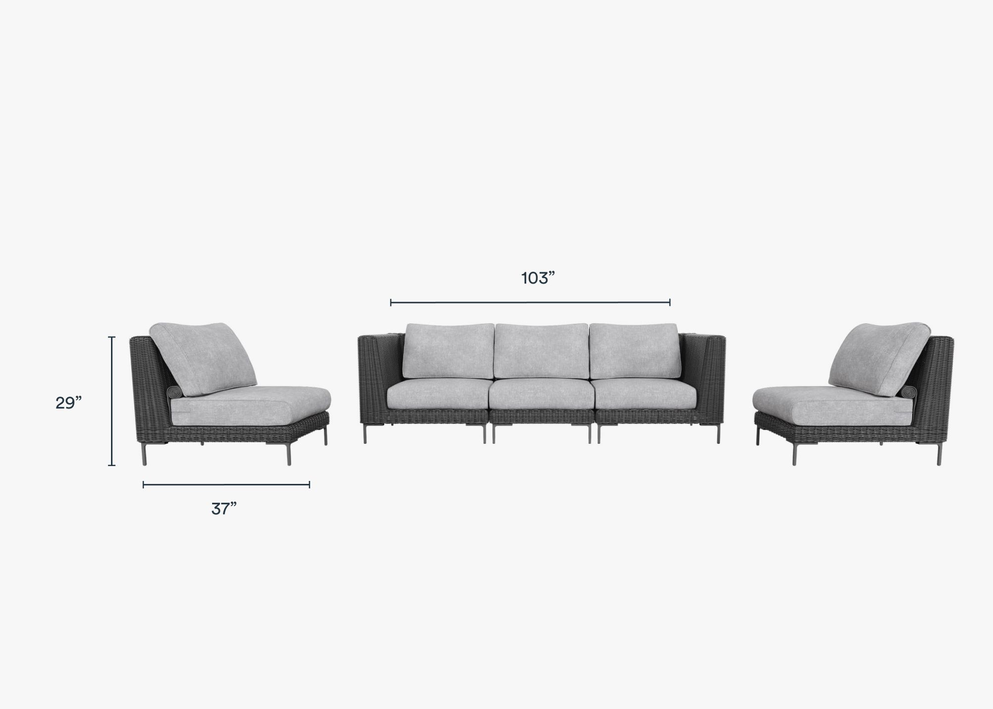 Outer Modular Outdoor Black Wicker Furniture