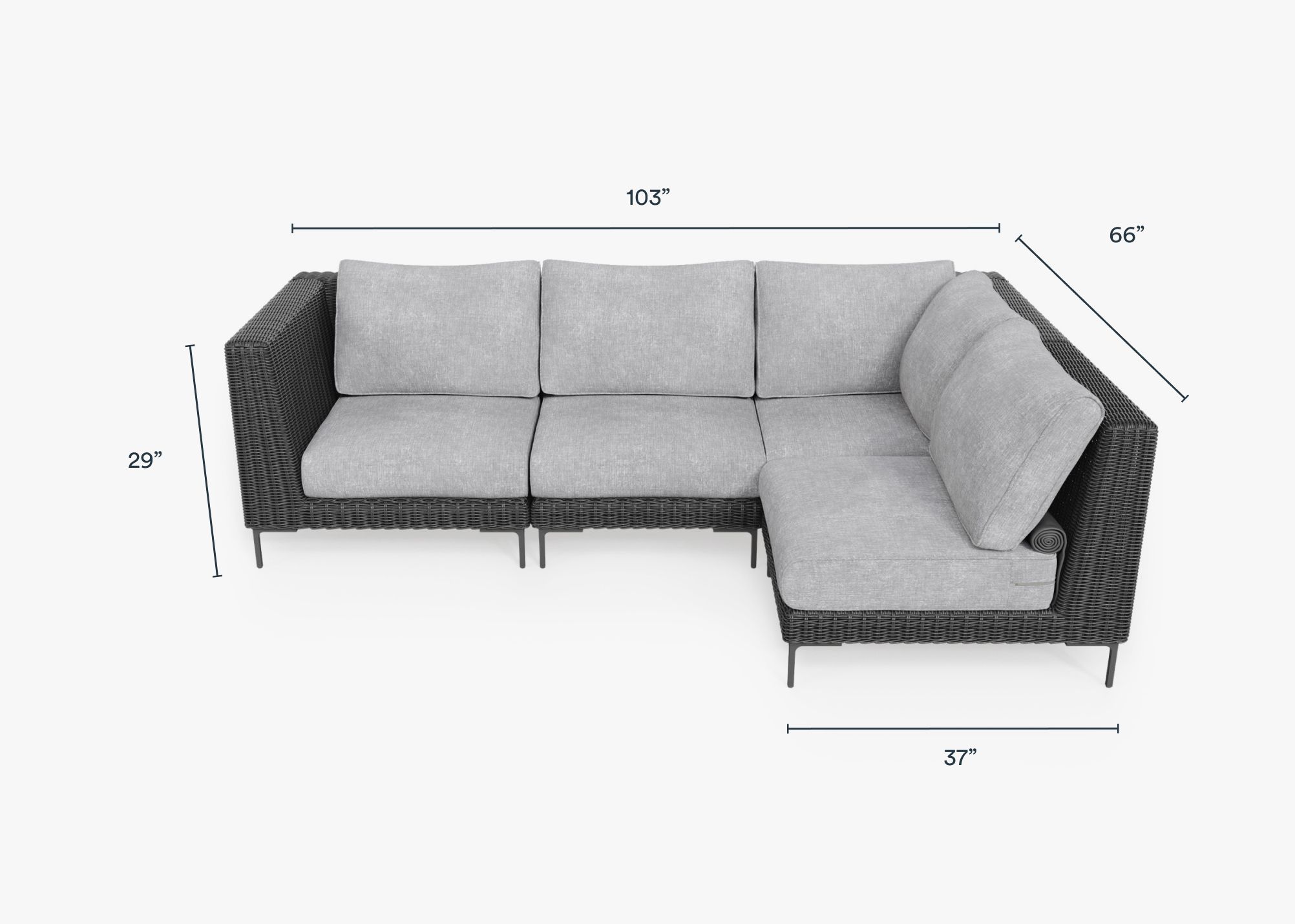 Outer Modular Outdoor Black Wicker Furniture