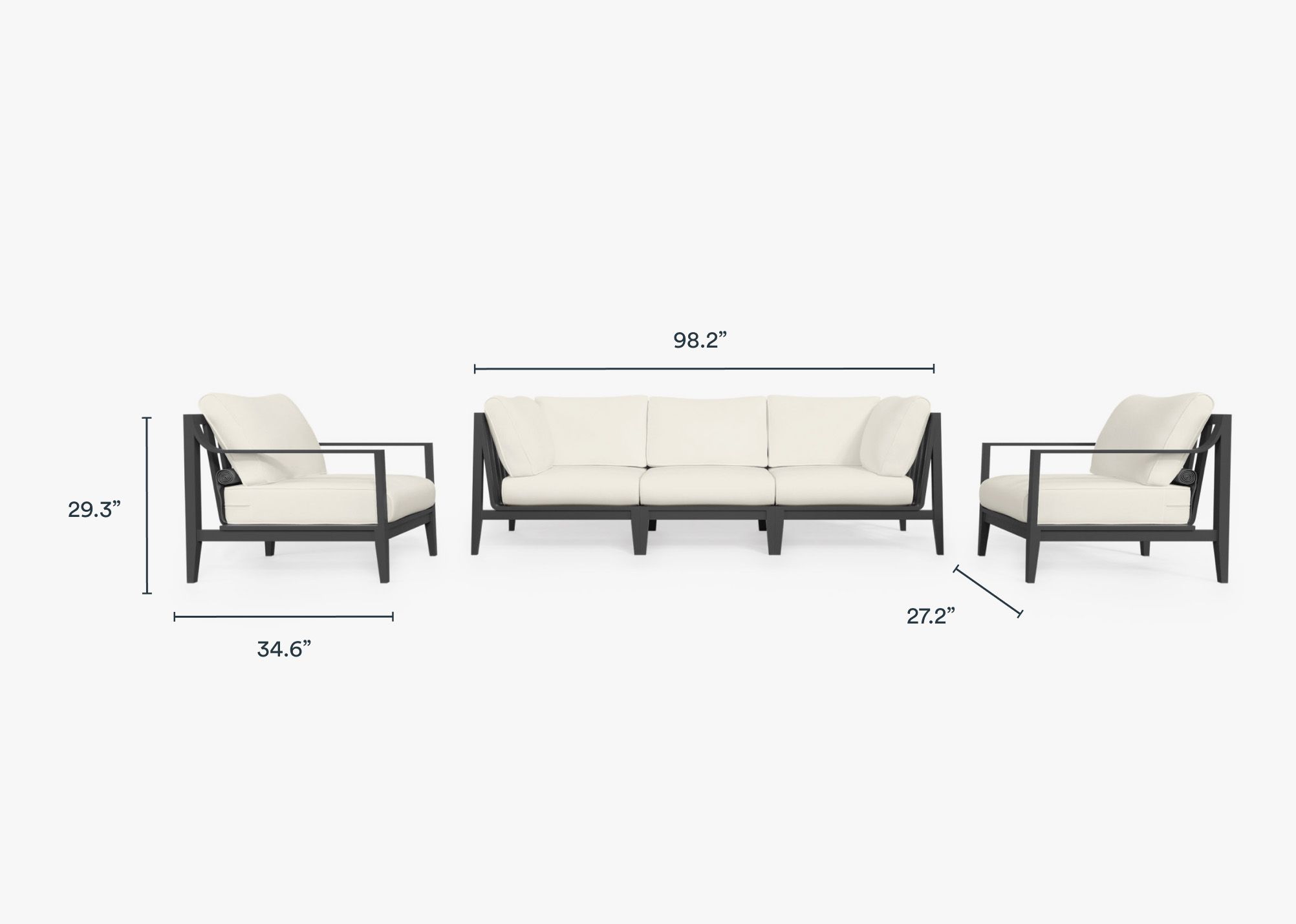 Outer Modular Outdoor Charcoal Aluminum Furniture