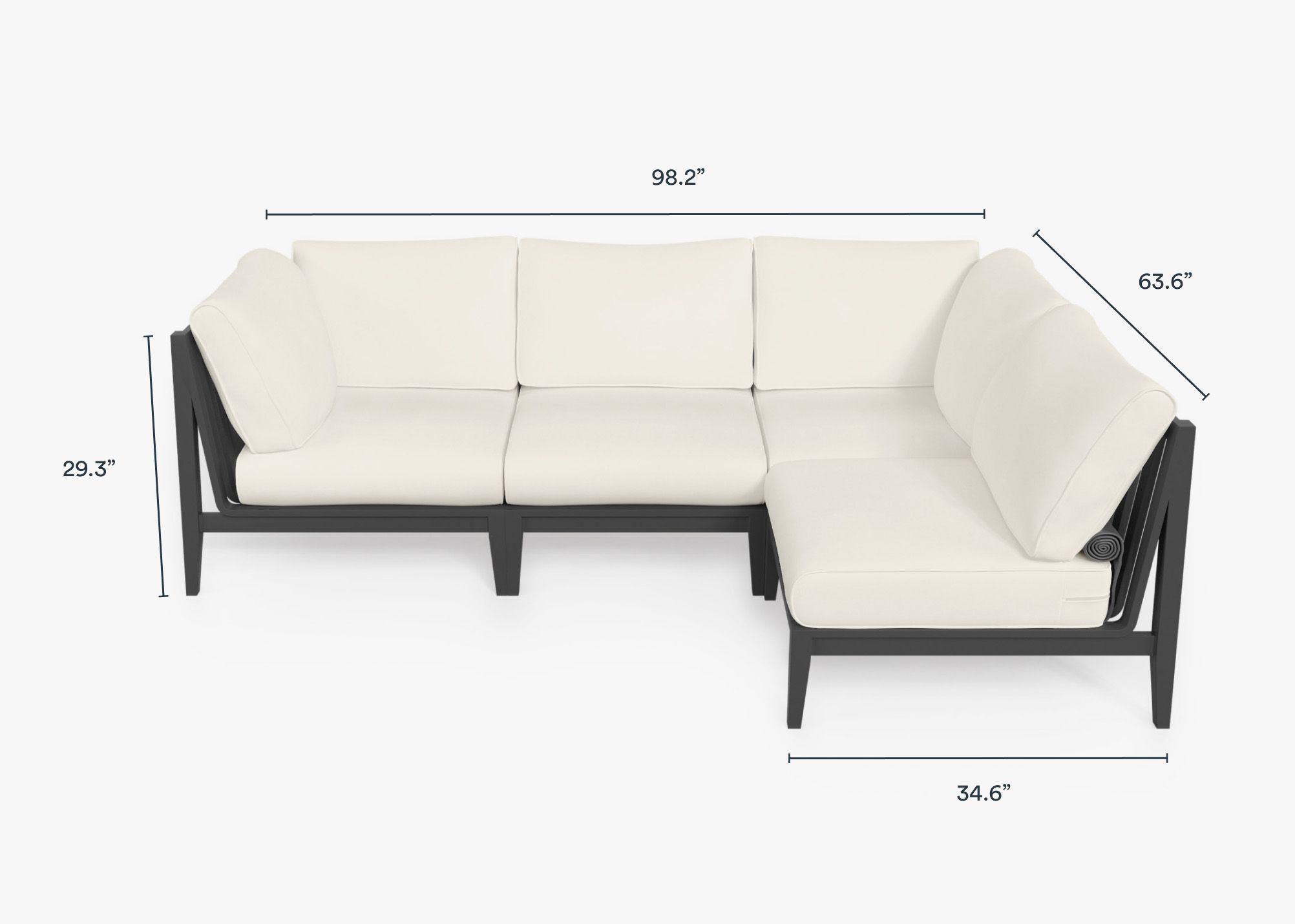 Patio l sectional top