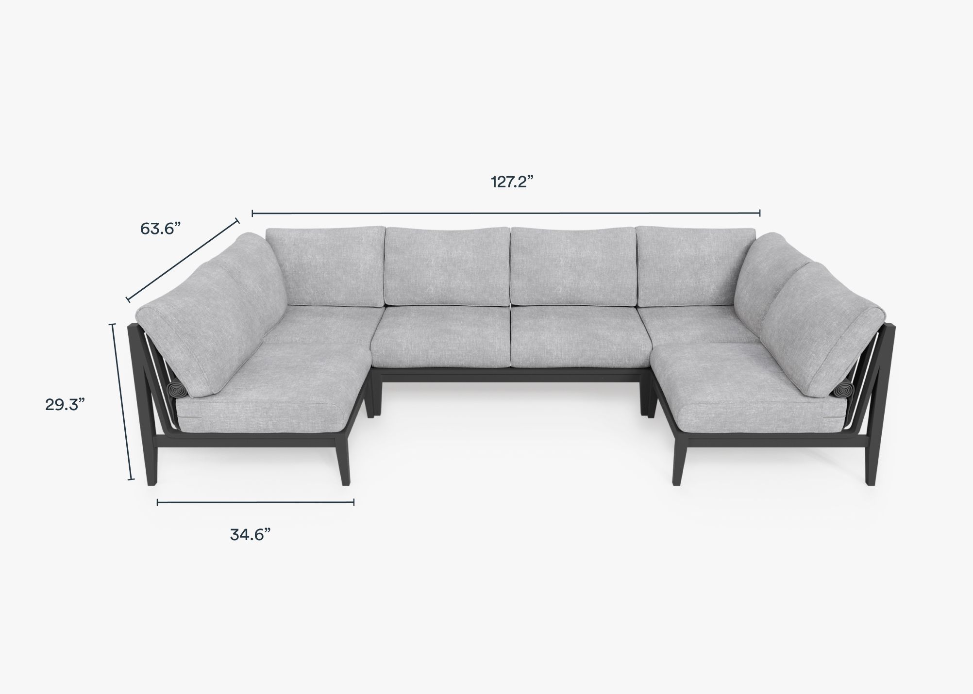 Outer Modular Outdoor Charcoal Aluminum Furniture