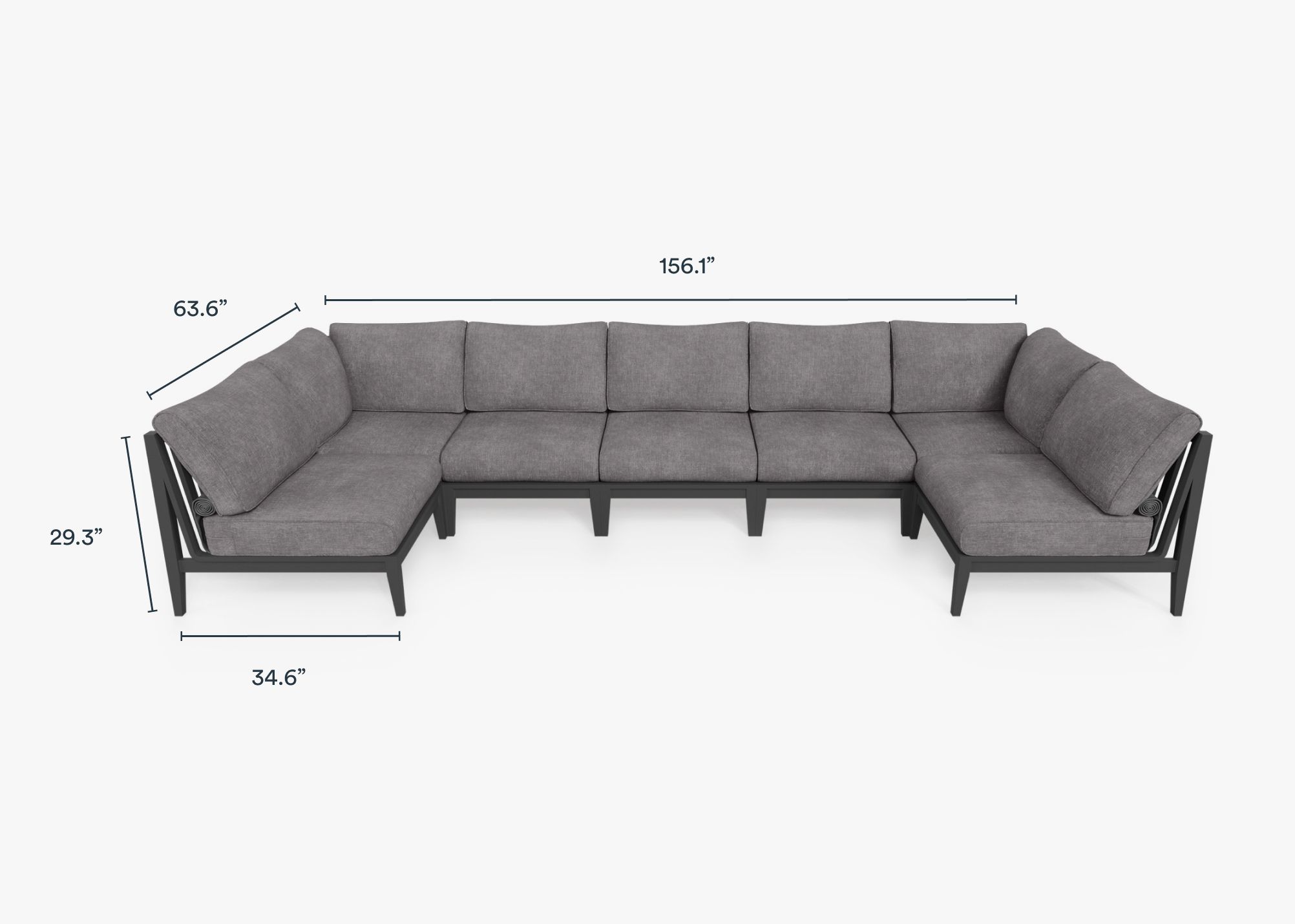 Outer Modular Outdoor Charcoal Aluminum Furniture
