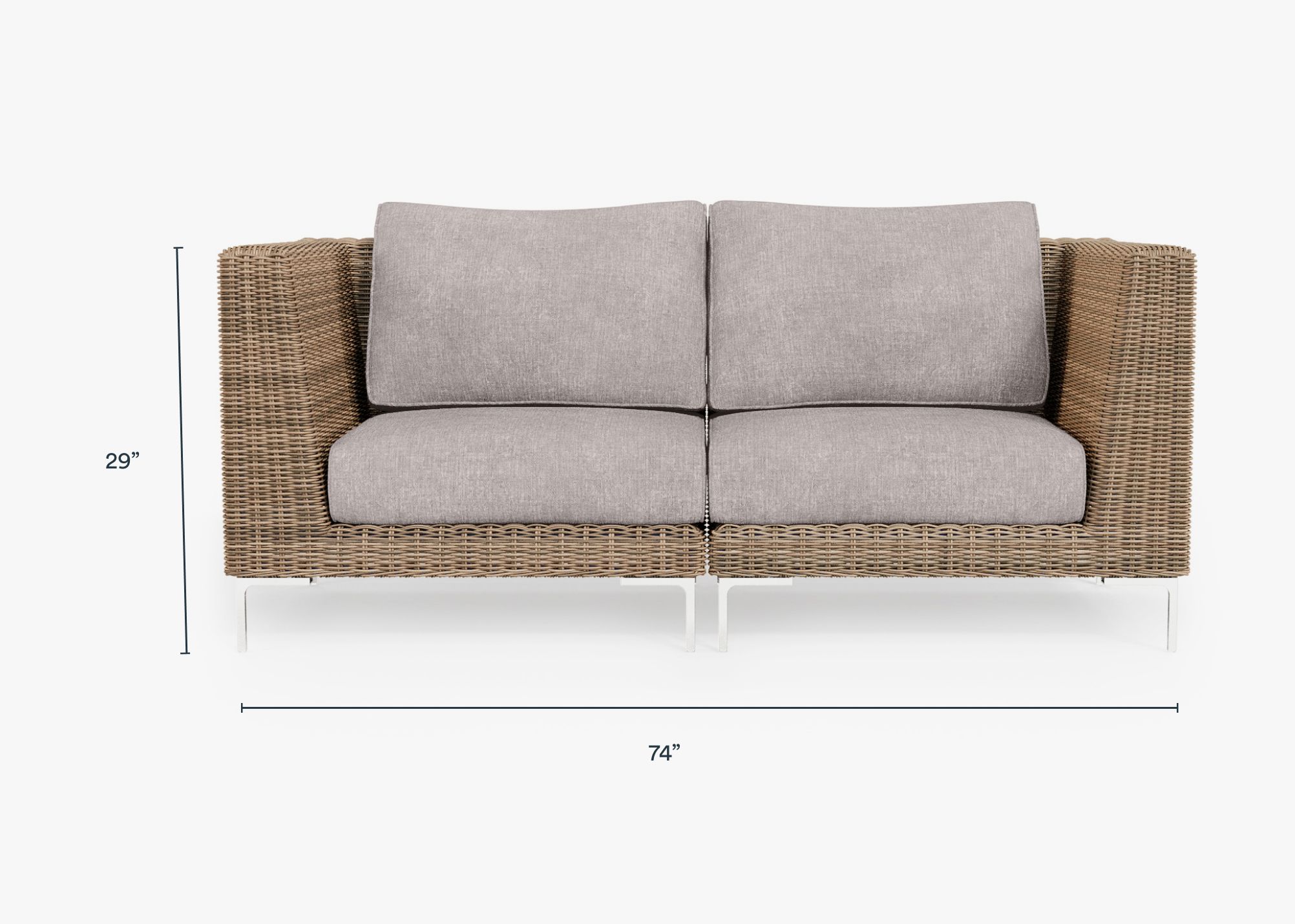Rattan outdoor loveseat deals