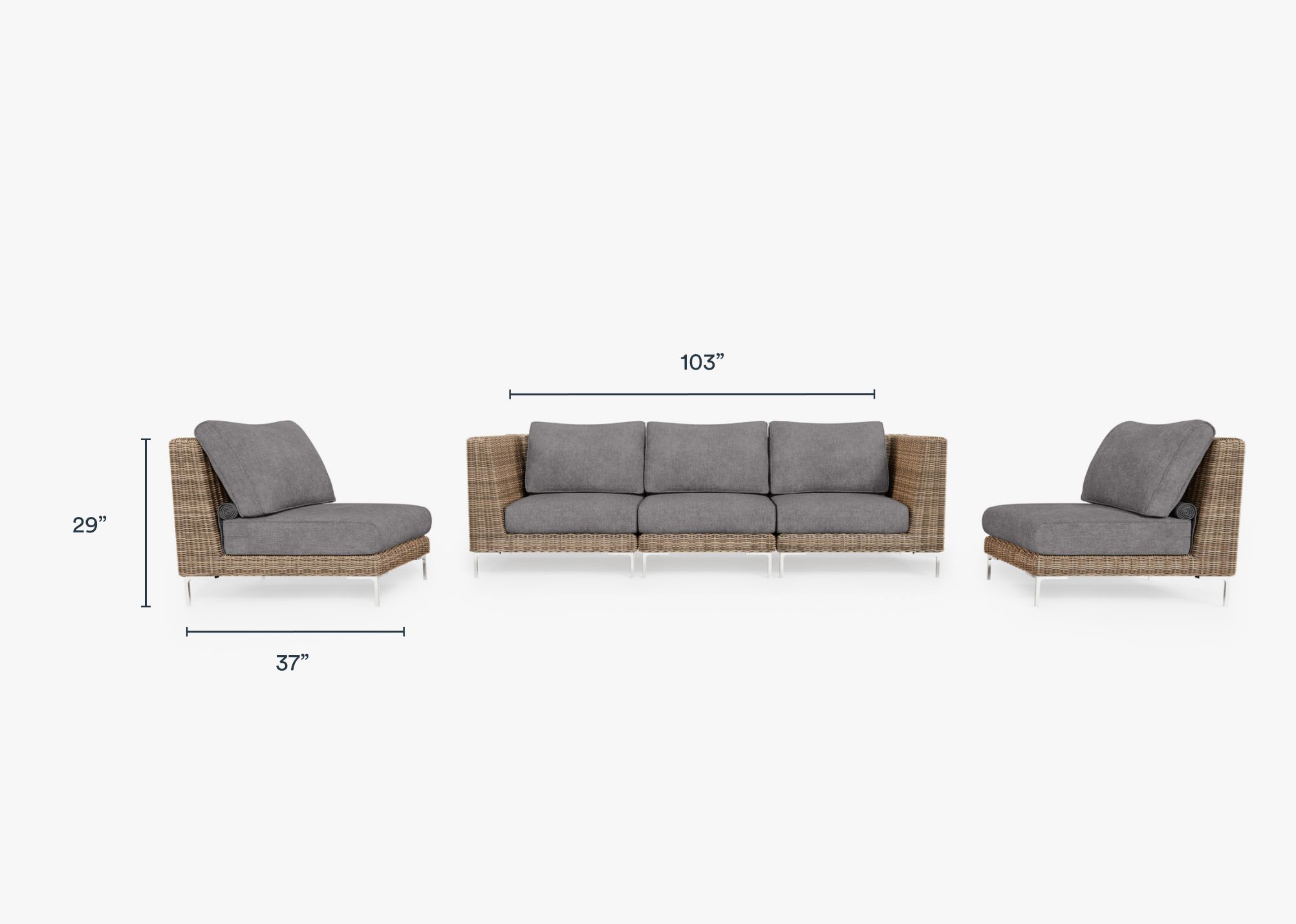 Outer Modular Outdoor Brown Wicker Furniture