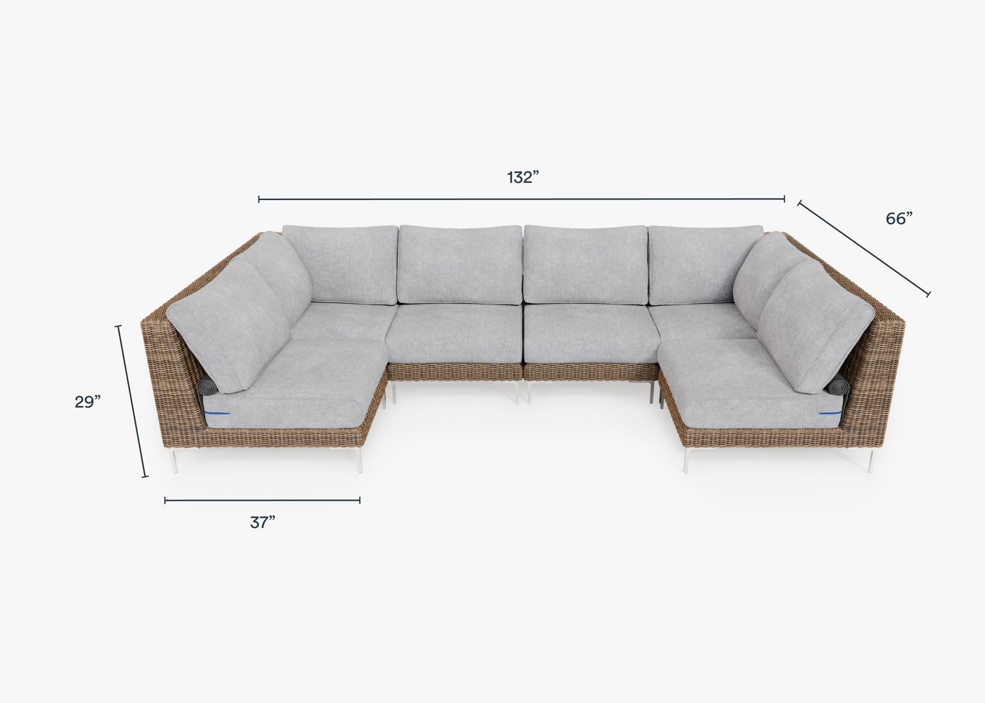 Gray wicker sectional deals