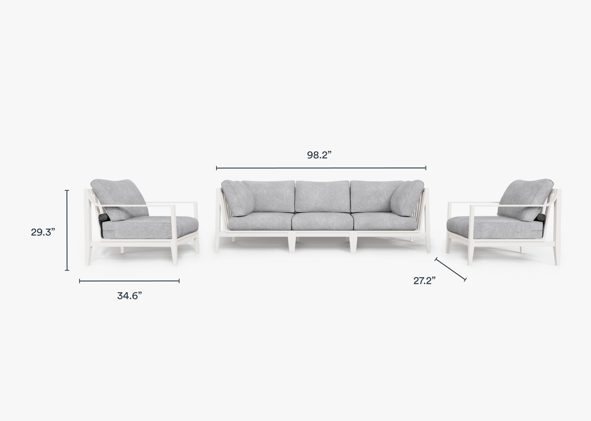Outdoor sofa height sales