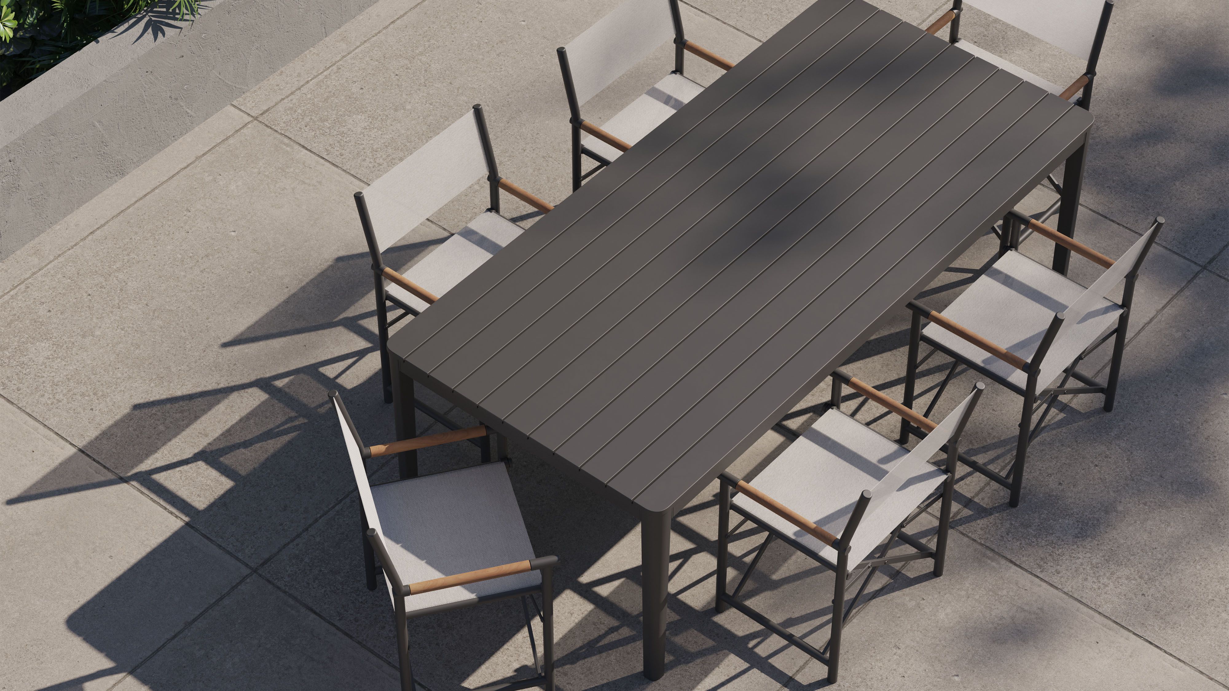 Outer Outdoor Charcoal Aluminum Dining Tables