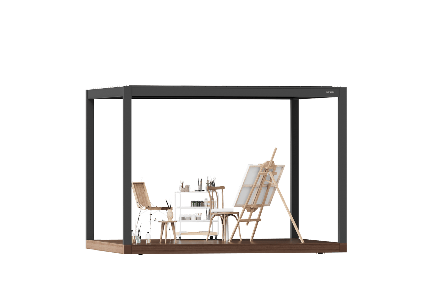 OS1 Haven with deck and pergola, 10 by 12 feet