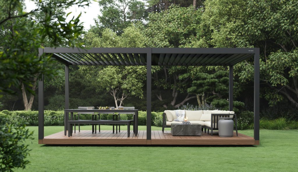 Family enjoying their new outdoor living space