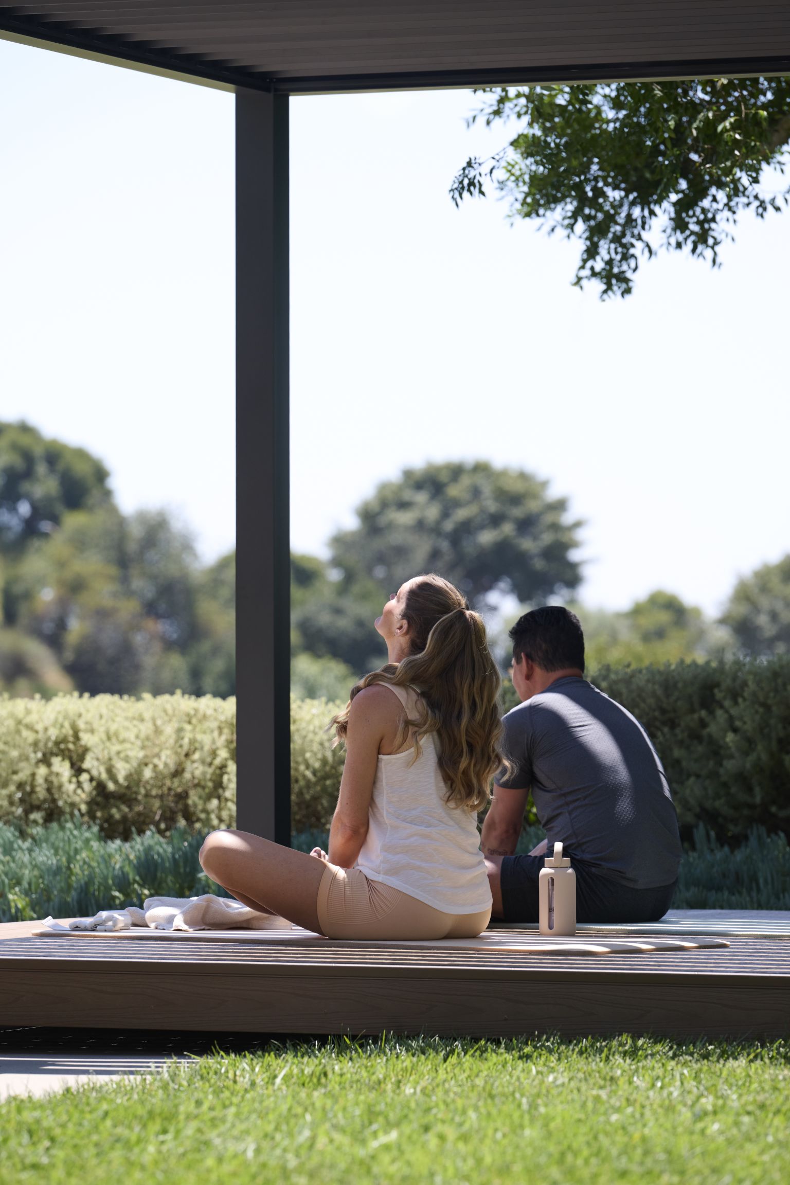 Garden view from an Outer Spaces yoga deck