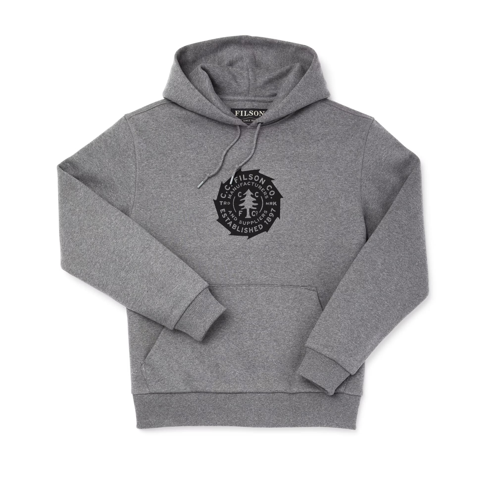 Filson Men's Prospector Graphic Hoodie - Heather Gray Saw Blade