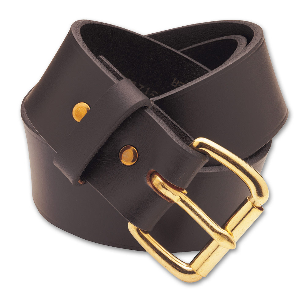 Buy Brown Leather Belt, Brass Roller 2 Inch Buckle