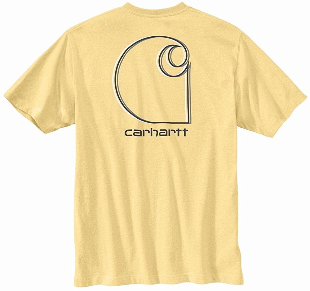 Carhartt Men's Heavyweight Fishing Logo Graphic T-Shirt Regular and Big  Green