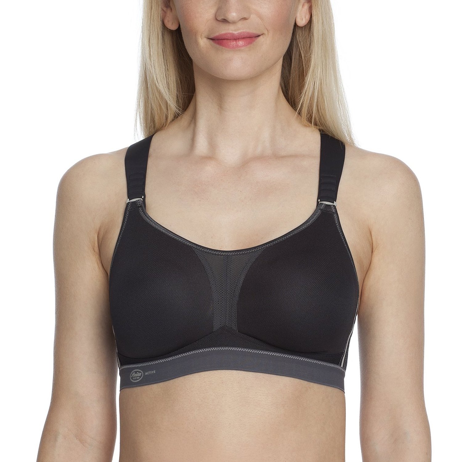 Anita Women's Maxiumum Support - Dynamixstar Racerback Sports Bra  Black/Anthracite - 36B