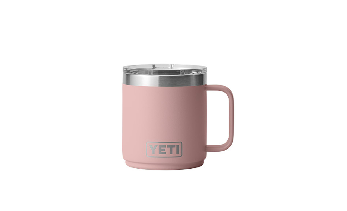 Sandstone Pink 20 oz travel mug came today. Also got the sharp tail 10 oz  tumbler, which is unfortunately damaged. : r/YetiCoolers