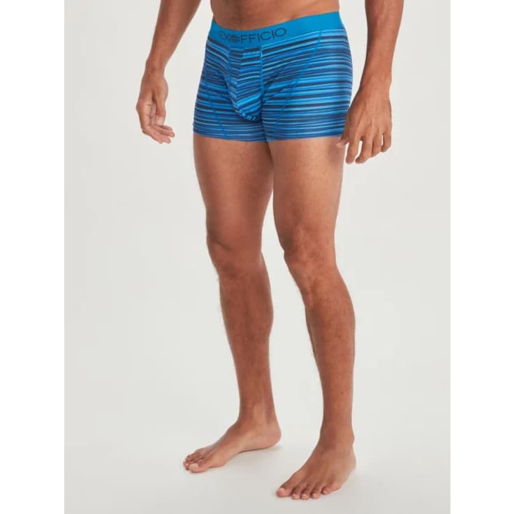 Exofficio Men's Give-N-Go Sport 2.0 Boxer Brief 3'' - Steel Onyx Caspian  Stripe