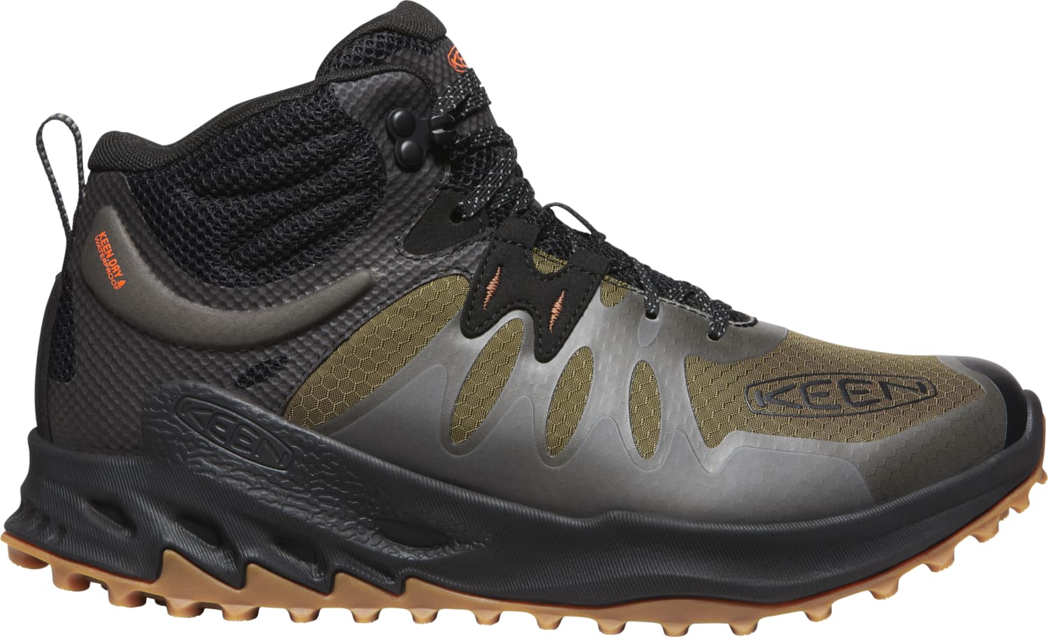 Keen Men's Zionic Mid Wp - Dark Olive/scarlet Ibis - 10