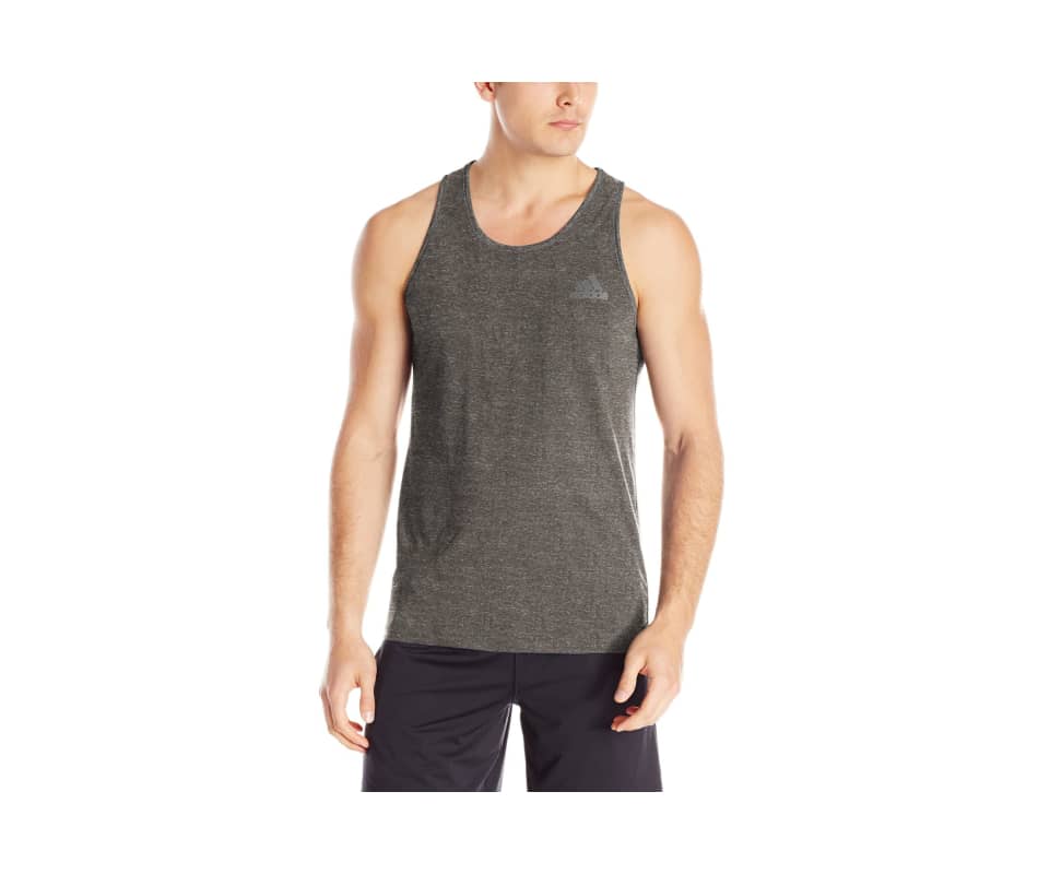 Adidas Performance Men'S Ultimate Tank Top, Medium, Dark Grey Heather/Black (888164911437)