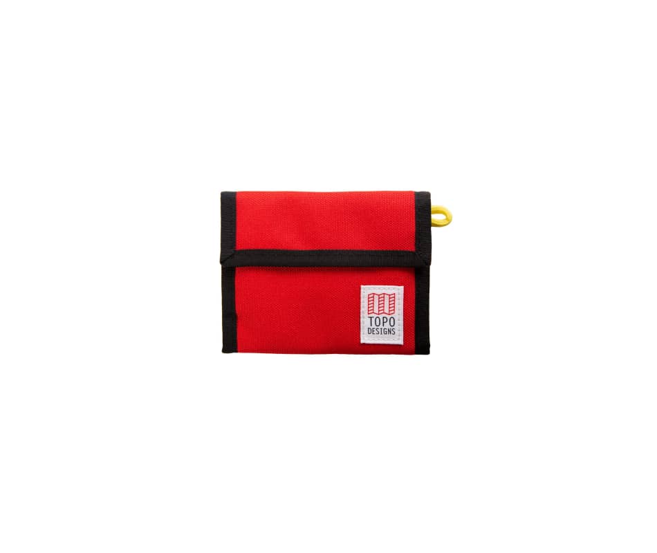 red velcro wallet