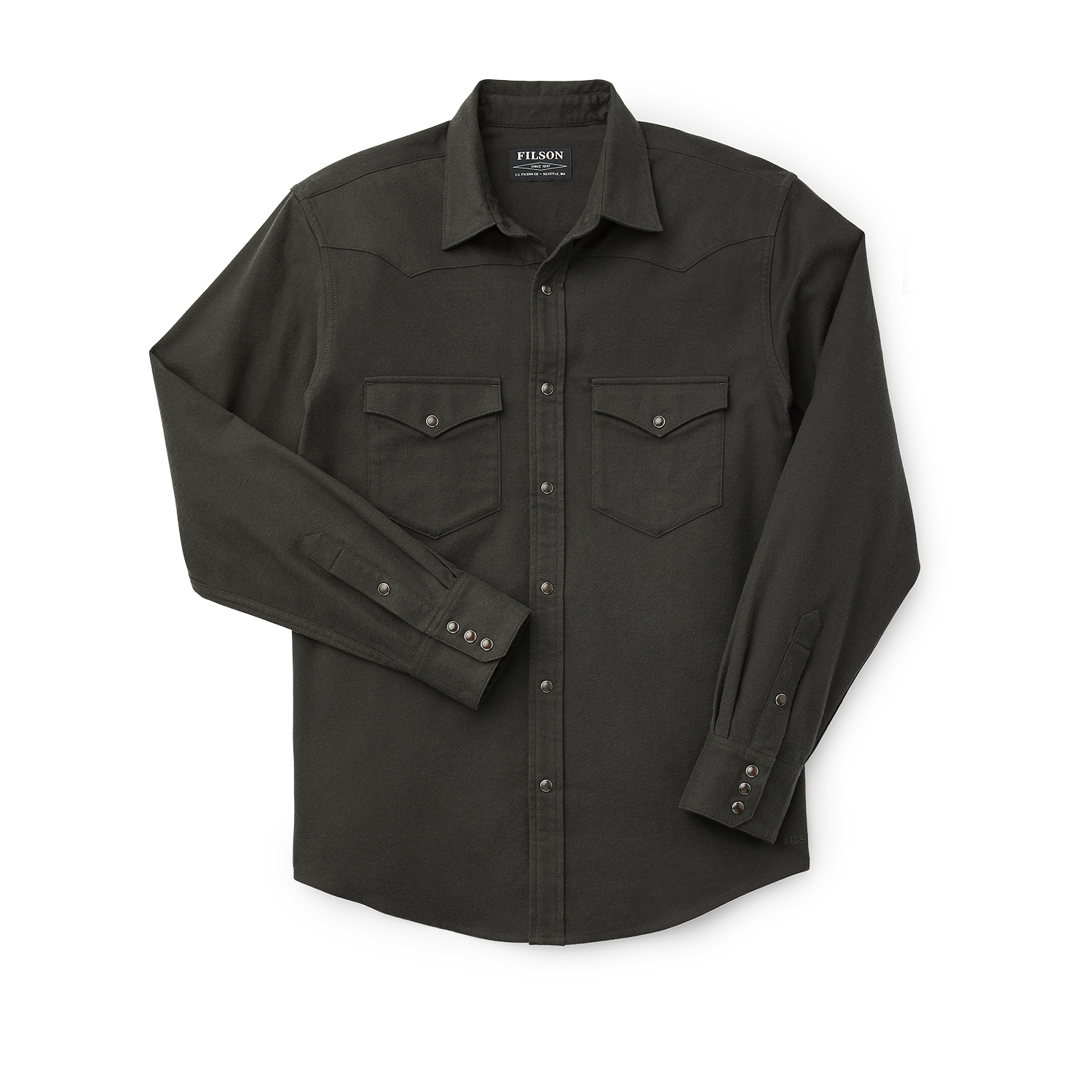 Filson Men's Western Flannel Shirt - Faded Black - Small