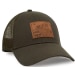 Elk Leather Patch Trucker Hat - Olive