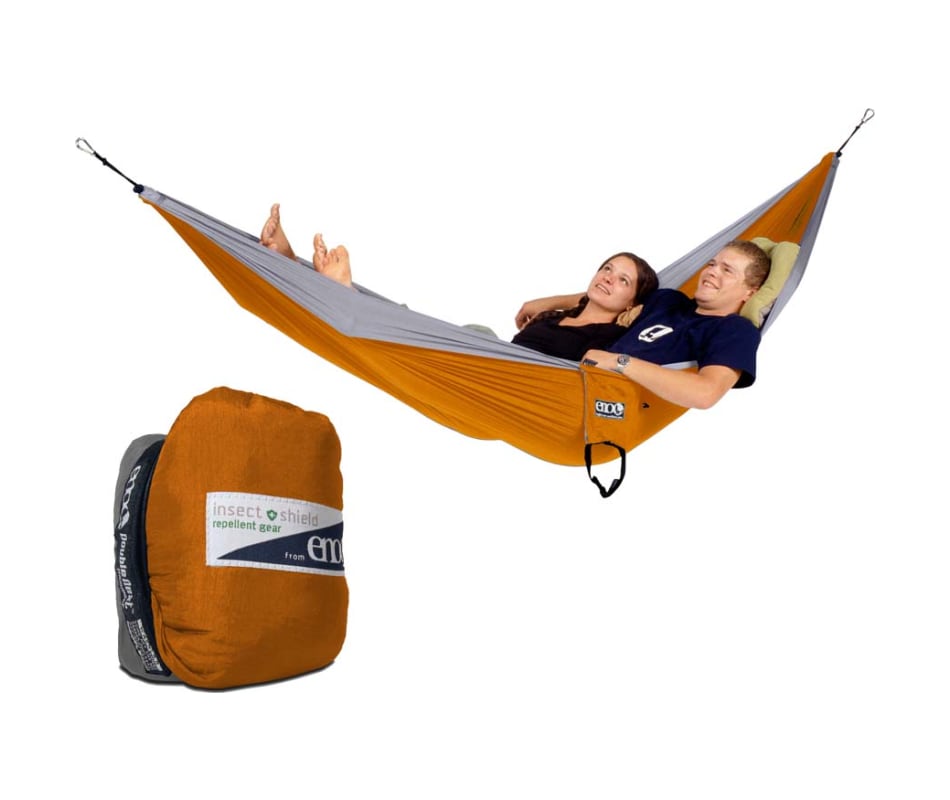 ENO Double Nest Hammock w/ Insect Shield Orange / Grey