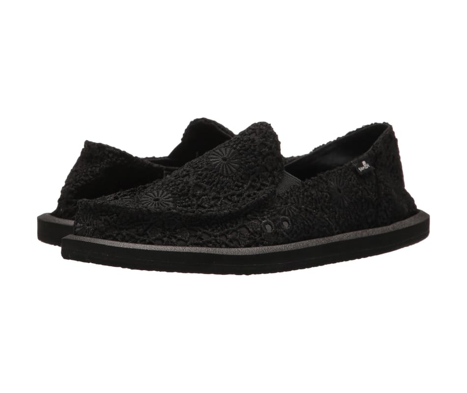 sanuk donna crochet black