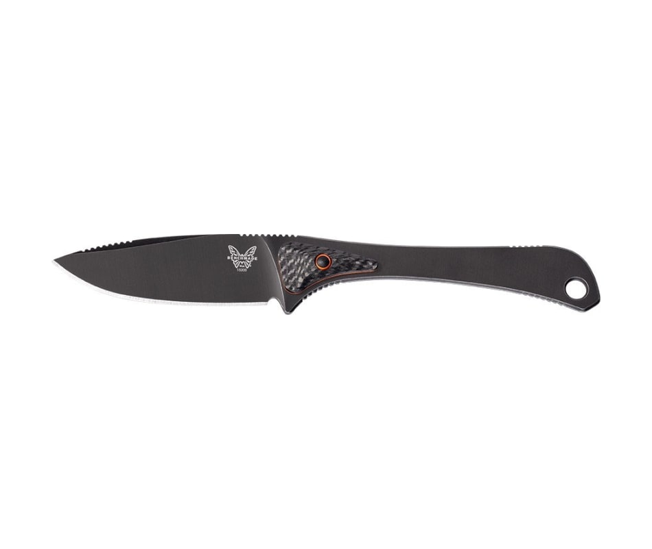 Benchmade Altitude Drop Point 15200dlc Carbon Coated Plain Edge Carbon And G10 Handle