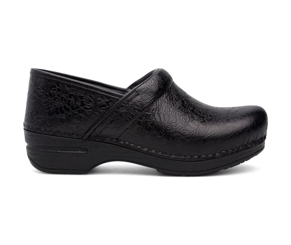 dansko black floral tooled