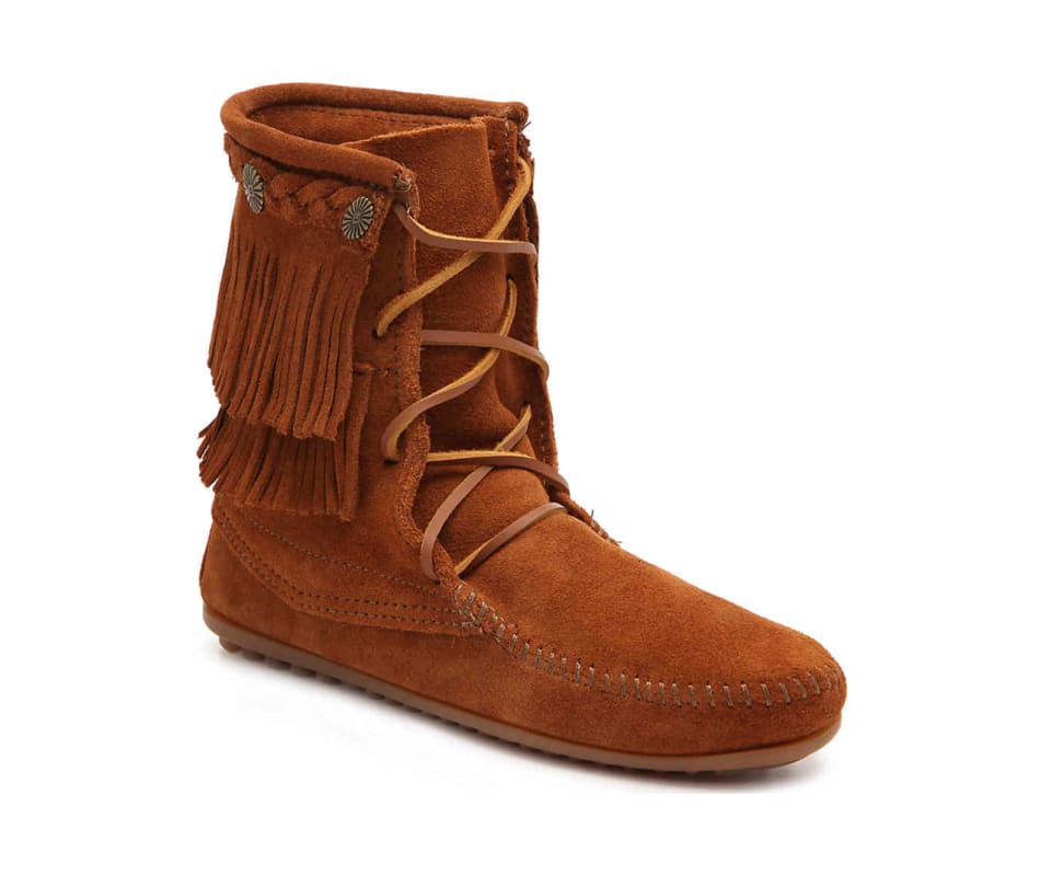 minnetonka double fringe tramper boot