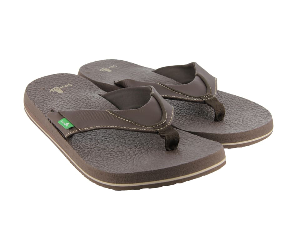 Sanuk Men's Beer Cozy Flip Flop Brown - 10