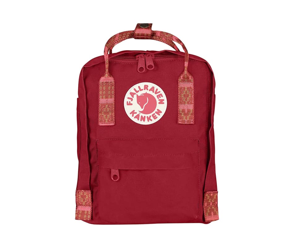 Kanken mini deep red folk pattern Clearance