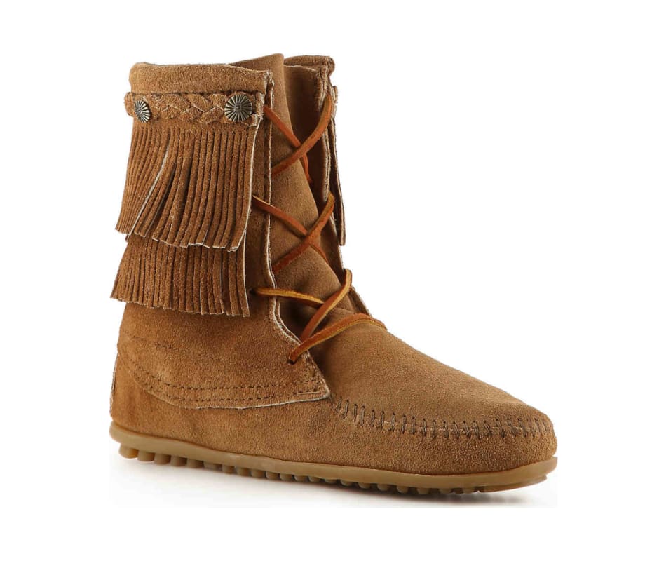 minnetonka double fringe tramper boot