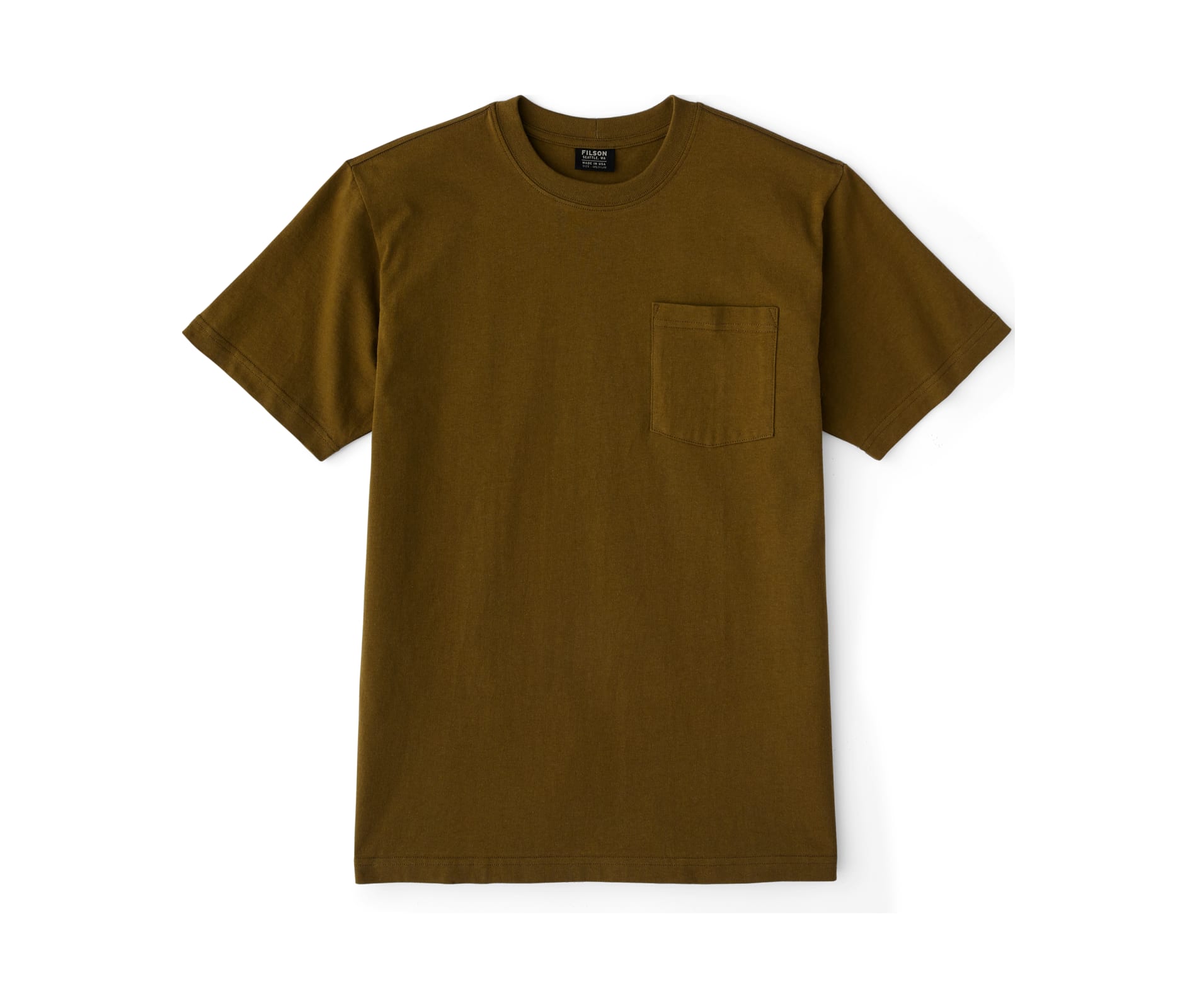 Filson Men's S/s Outfitter Solid One Pocket T-shirt - Olive Drab - Medium
