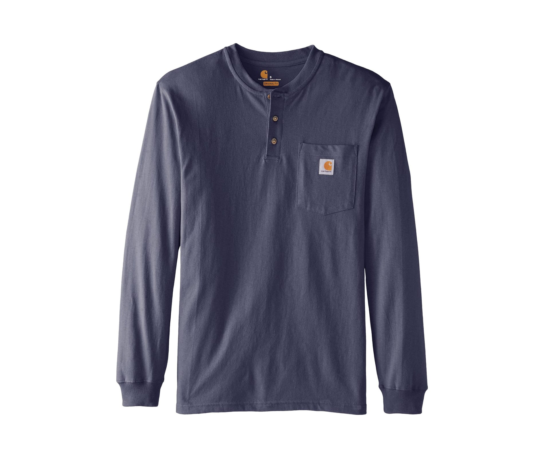 Carhartt K128 Long Sleeve Workwear Henley Bluestone - Large