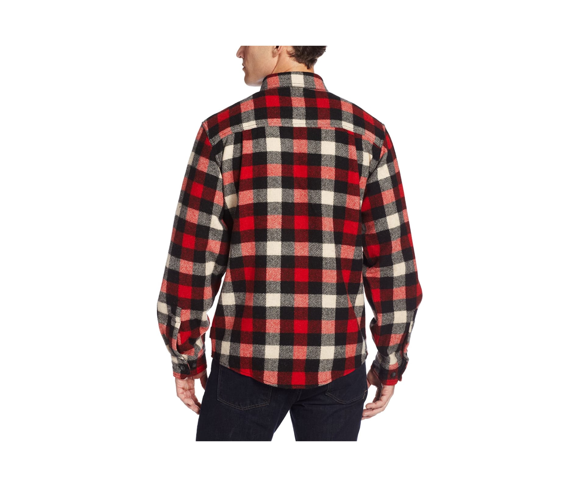 Woolrich Men's Wool Buffalo Shirt - Red/White/Black/Plaid - S