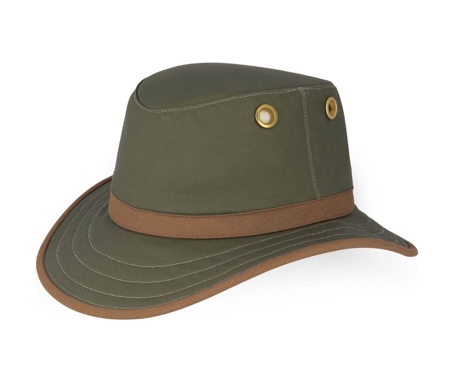 Tilley Twc7 Outback Waxed Cotton Hat Green/british Tan 7 5/8