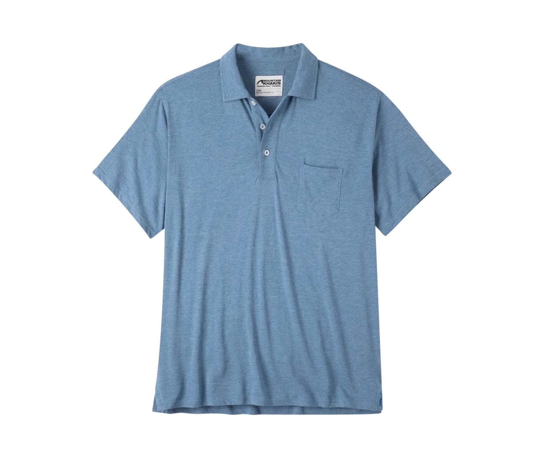 Mountain Khakis Men's Patio Polo Shirt - Blue Ridge Heather - Large