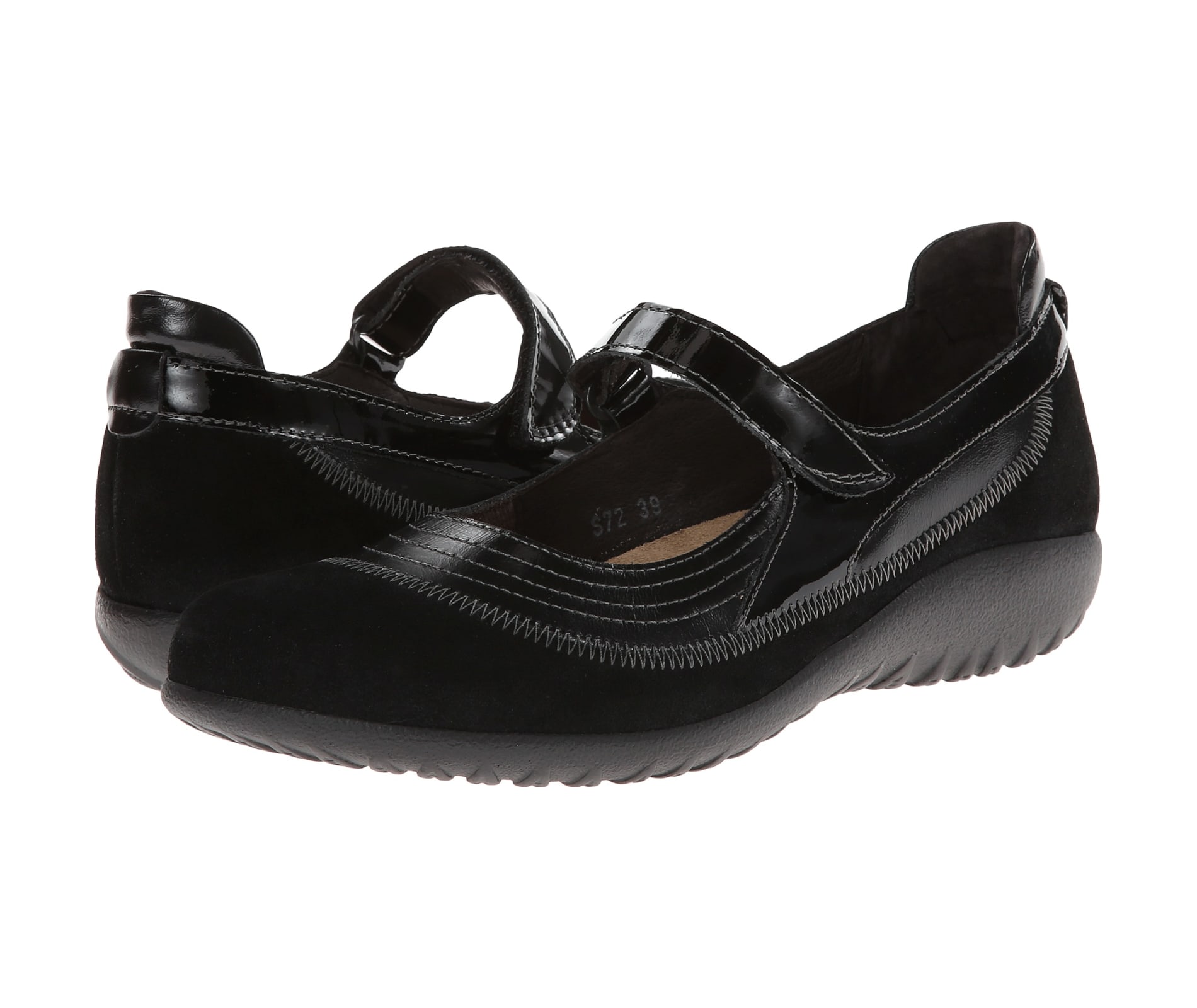 Naot Women's Kirei Shoe Blk Madras/Blk Suede/BlkPatent - 8