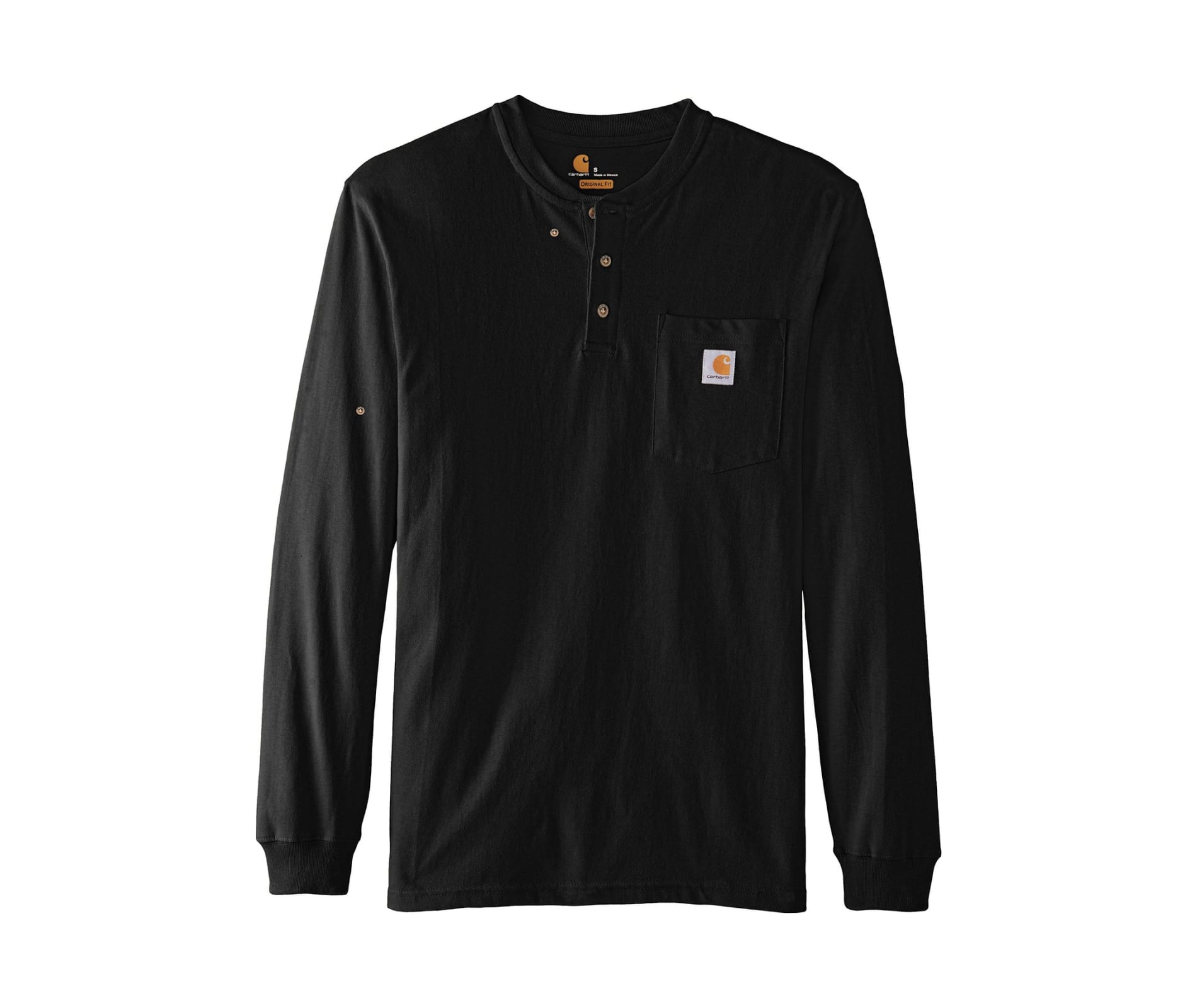 Carhartt K128 Long Sleeve Workwear Henley Black - XXL