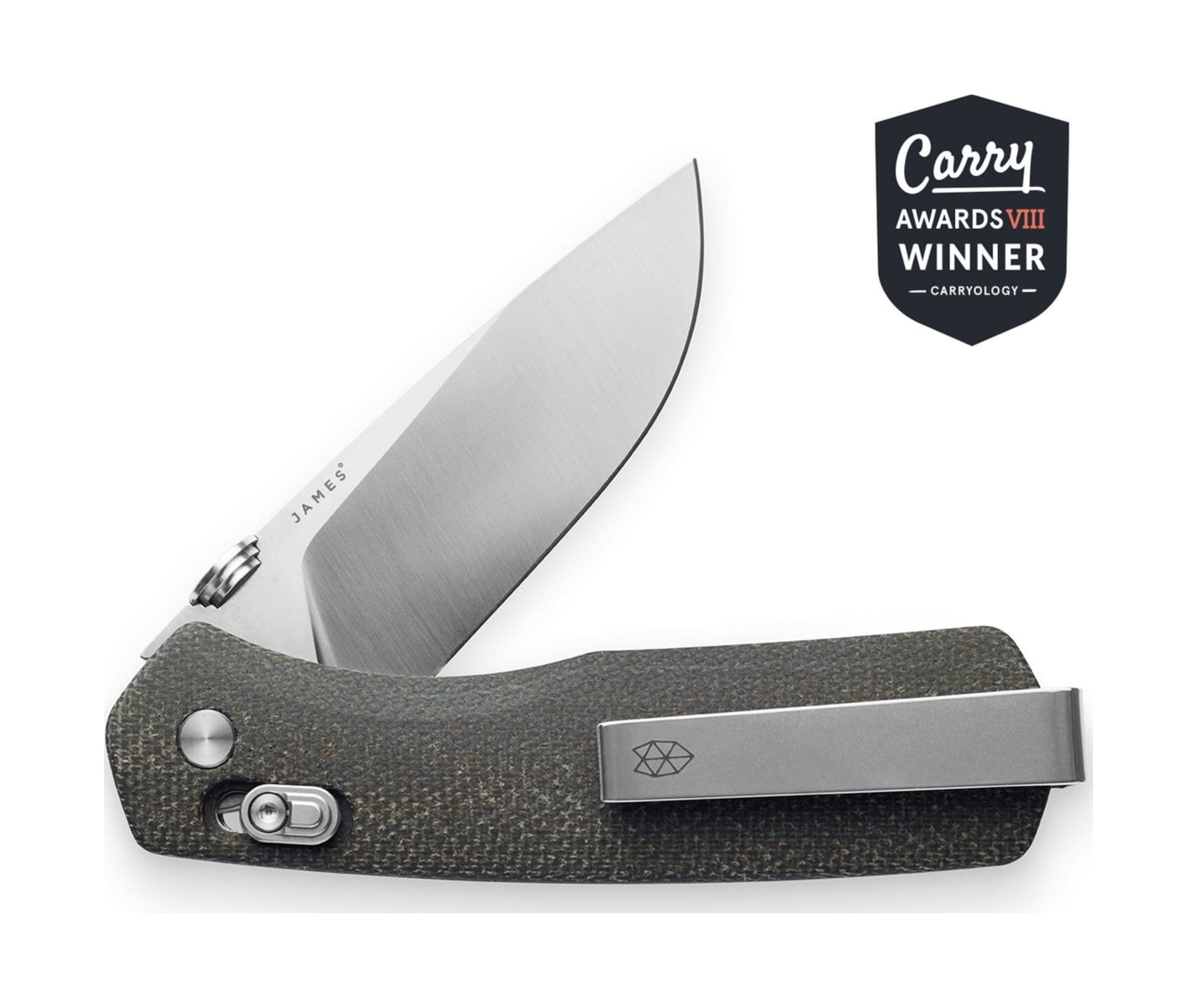 The James Brand The Carter Knife Od Green / Stainless / Micarta /straight