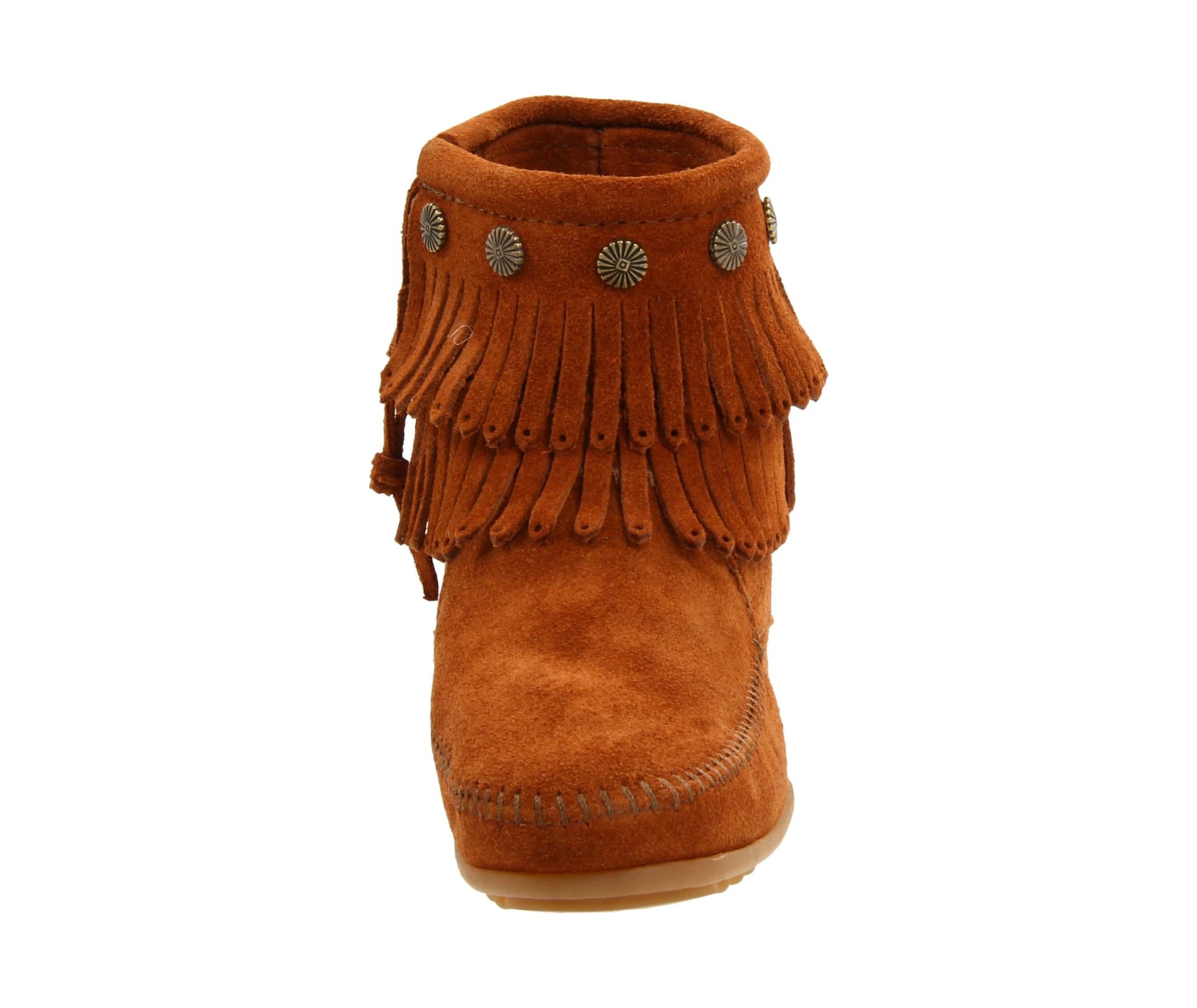 Minnetonka Women's Double Fringe Side Zip Boot Brown - 8