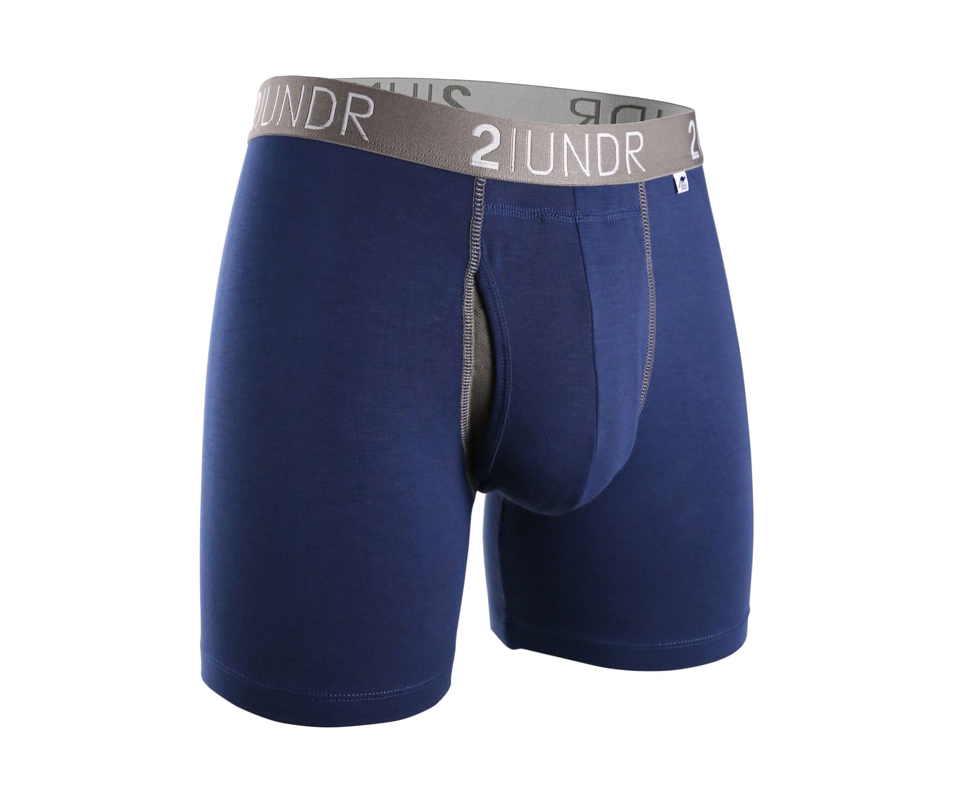 2UNDR Men's Swing Shift Boxer Brief - Grey/blue - 2XL