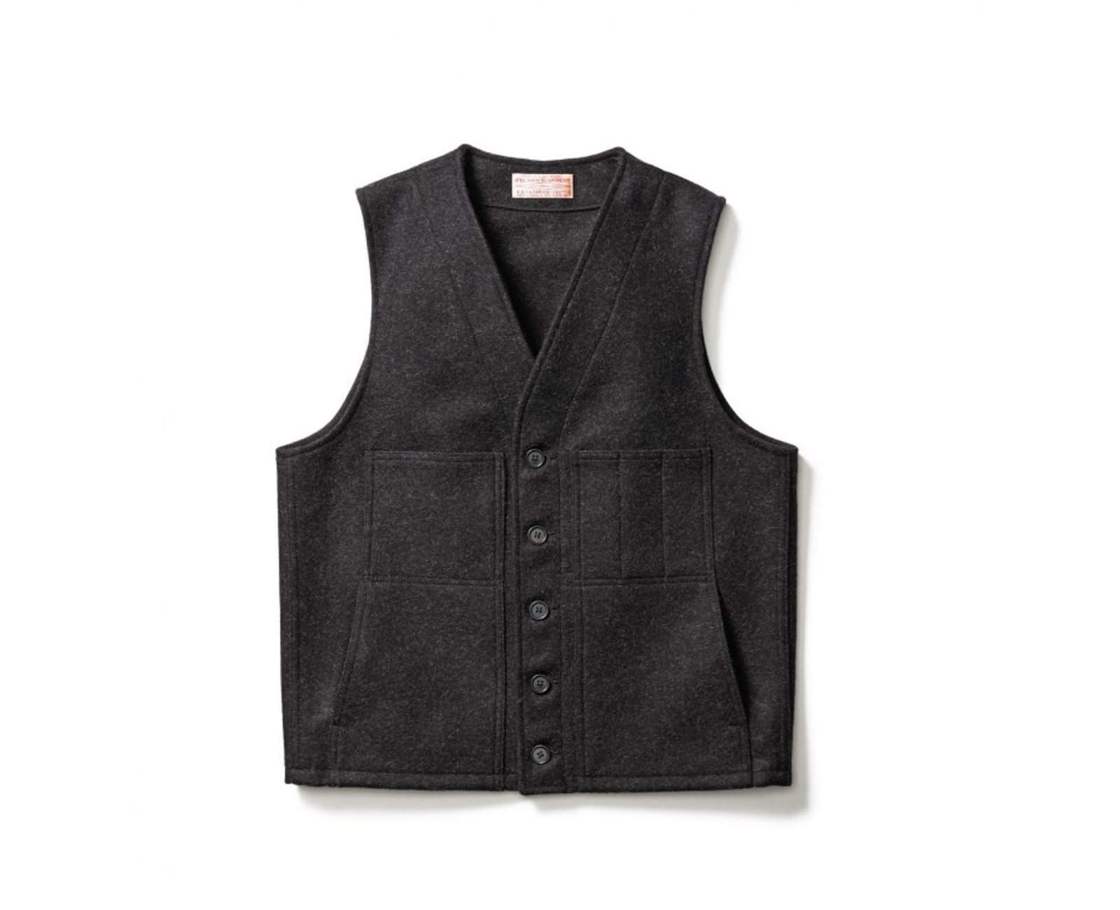 Filson Mackinaw Wool Vest Extra Long Charcoal Large