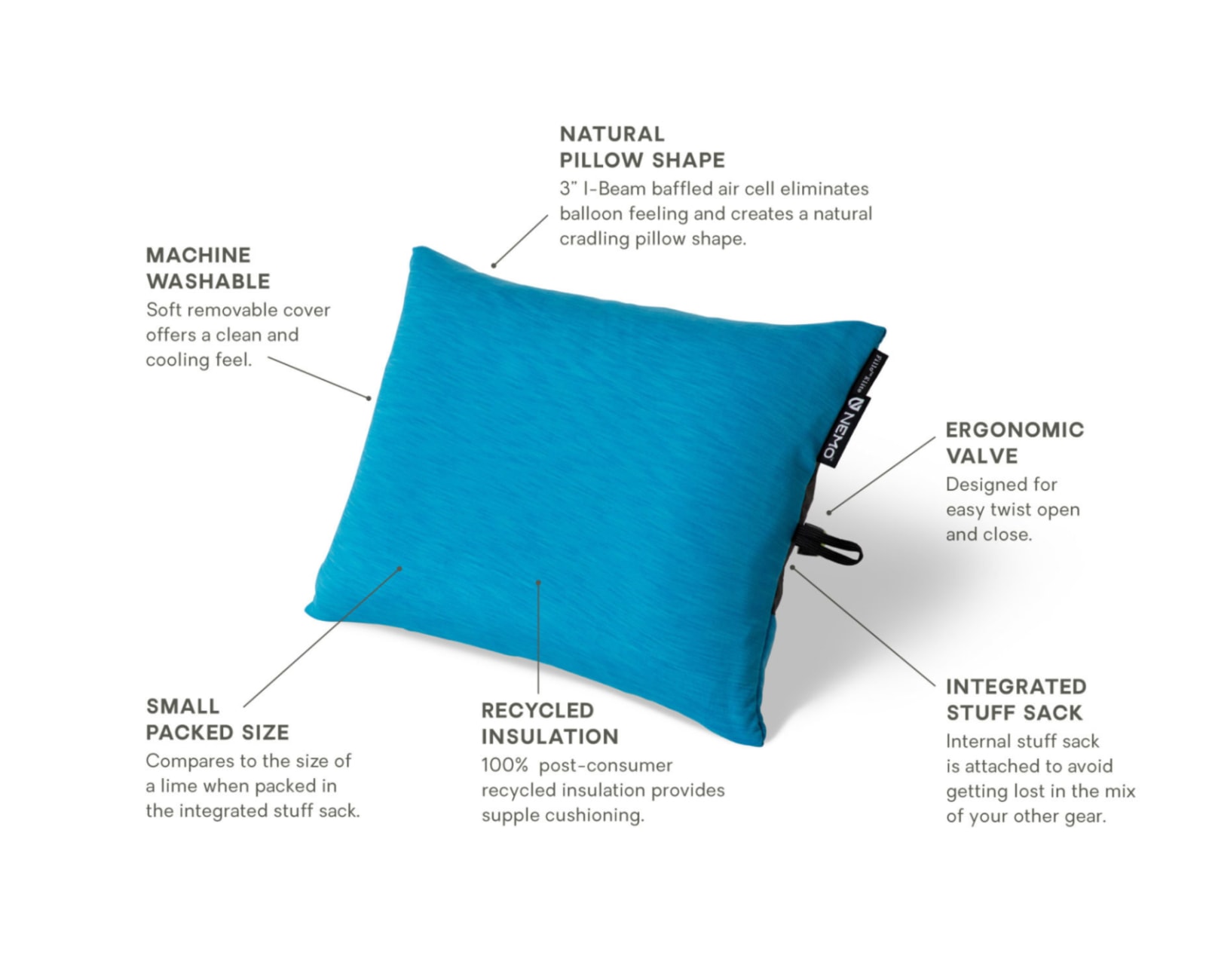 NEMO Fillo Elite Pillow Blue Flame